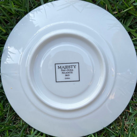 Majesty Fine China Malachite Green Set Gold Trim 8420 - Picture 2 of 2